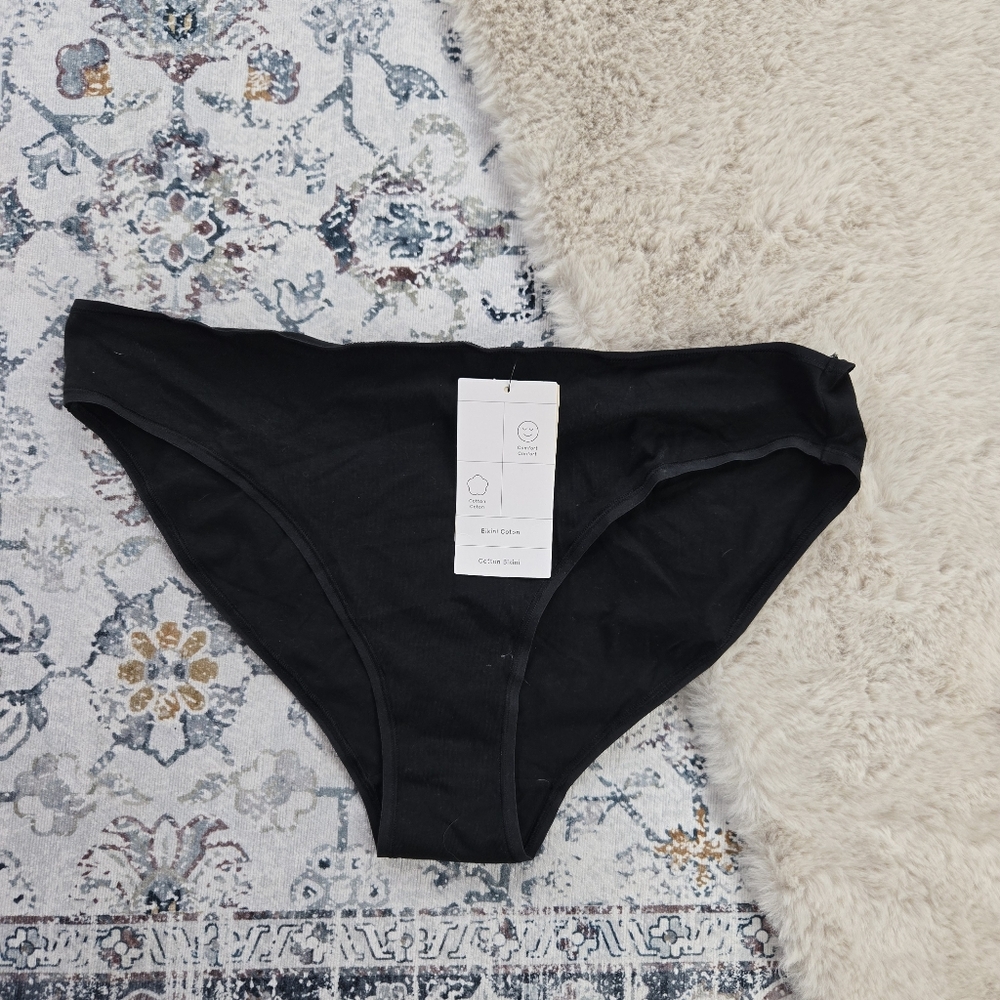 True & Co. Black Cotton Bikini Cotton Underwear Panties Plus Size Women 1X